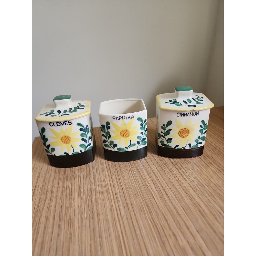 Vintage Nasco of Japan Ceramic Spice Canisters Set of 3
